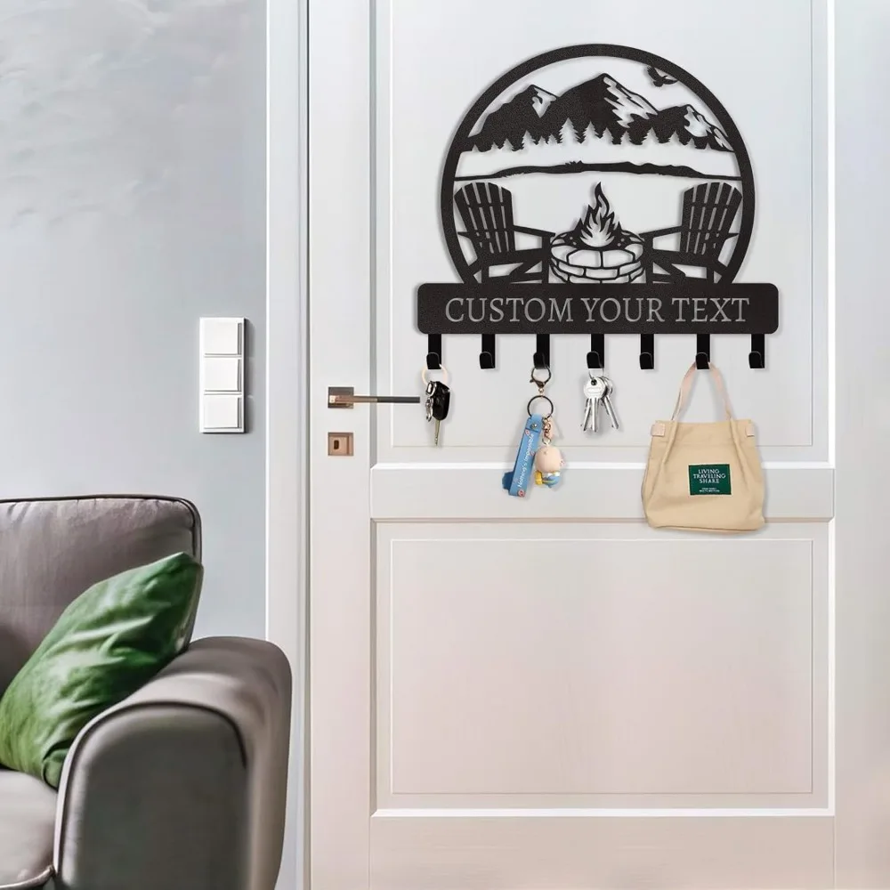 

Персонализированный настенный держатель для ключей Металлическая стойка для ключей в кемпере с крючками Идеально подходит для декора кемпинга Отличный подарок для кухни и многого другого