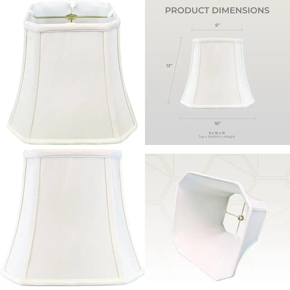 

Square Cut Corner Basic Bell Lamp Shade 9x16x13 White for Home Lighting Decor