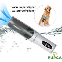 PUPCA Vacuum Pet Hair Quiet Clipper Electric Display Pet Hair Trimmer Kit Waterproof Cat Grooming Haircut Cutter Cutting Machine