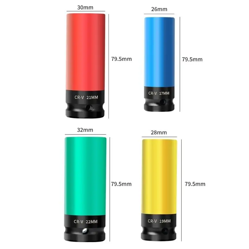 Y1UD Air Driven Tire Mounting Socket Sleeve Guard Metal Impact Wrench Nut For Vehicle Wheel Nut Removal Prevents Wheel Damage