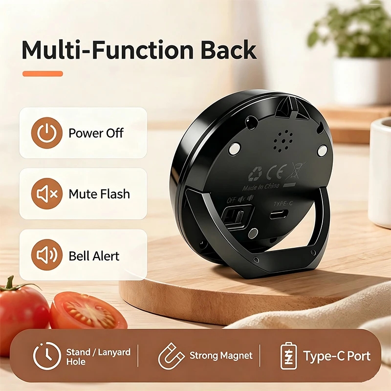Magnetic Rotary Visual Timer 60 Minutes LED Color Ring Silent Timer 3 Countdown Alert Time Manager For Study Kitchen Fitness