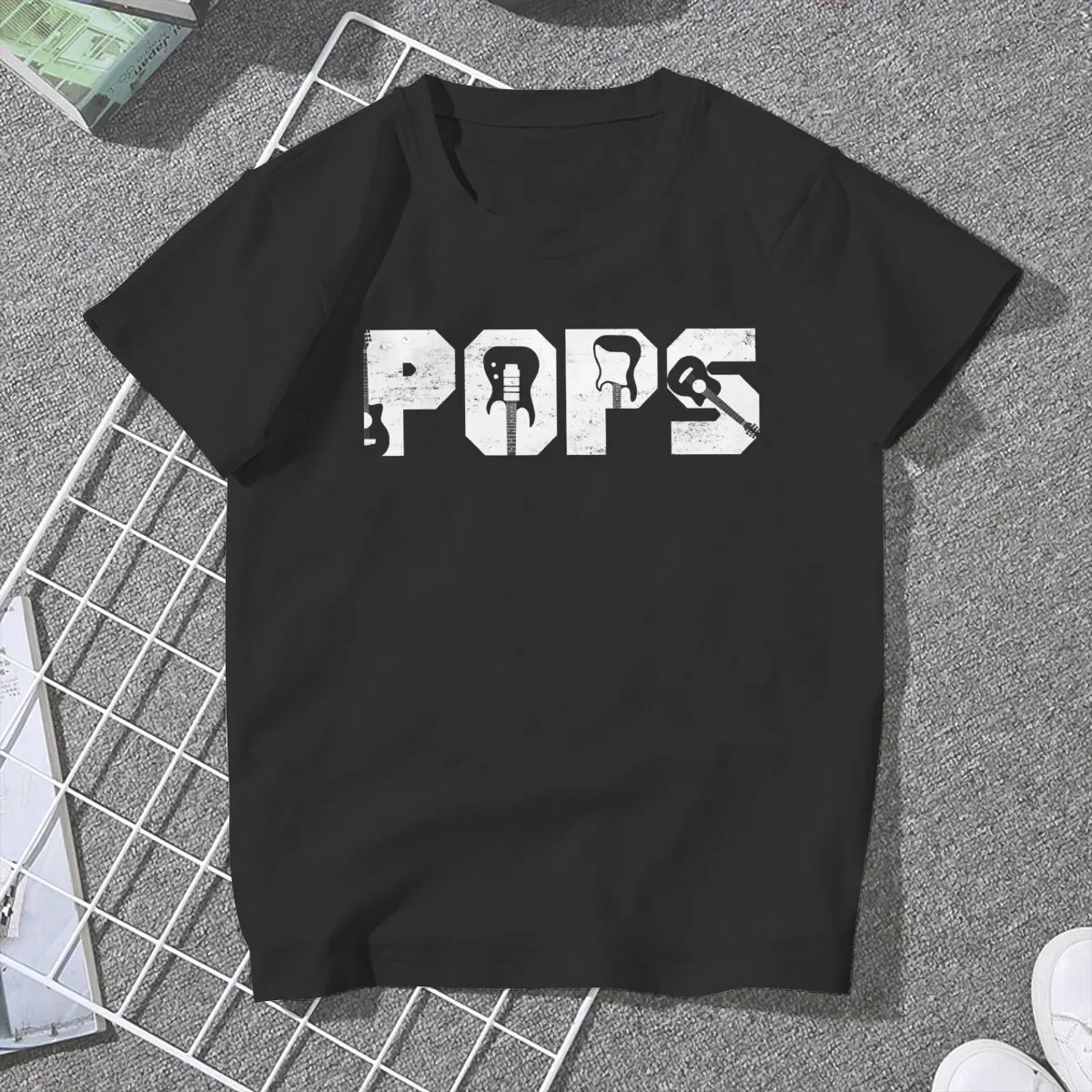 Distressed Best Pops Ever Female Shirts Guitar Rock Oversized Vintage Women Tshirts Harajuku Casual Feminine Blusas