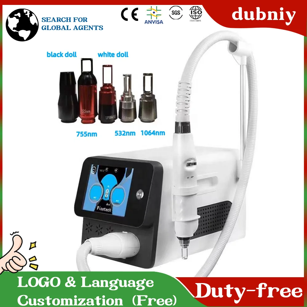 Portable Q Switched  Diode Pico Laser Nd Yag Tattoo Removal Skin Whitening Hair Pigment Removal Machines Pico Laser Device