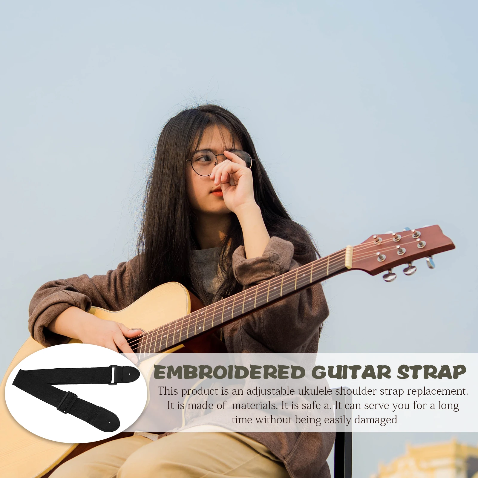 สายสะพายกีตาร์เบส 8 เส้น สายสะพายไหล่สำหรับกีตาร์ไฟฟ้า สายสะพายสำรองสำหรับเครื่องดนตรี