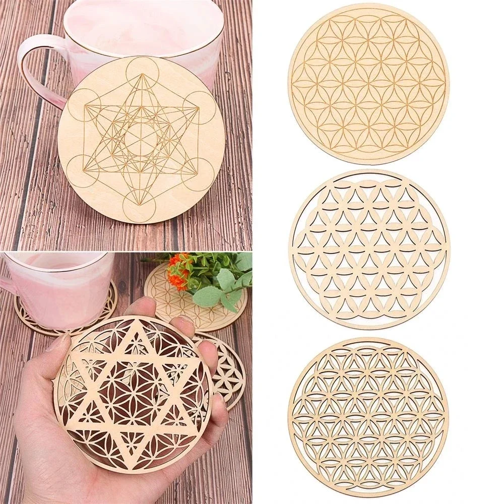 

Wooden Wall Sign Flower of Life Shape Coaster Laser Cut Wood Wall Art DIY Coaster Craft Making Geometry Ornament Home Decor