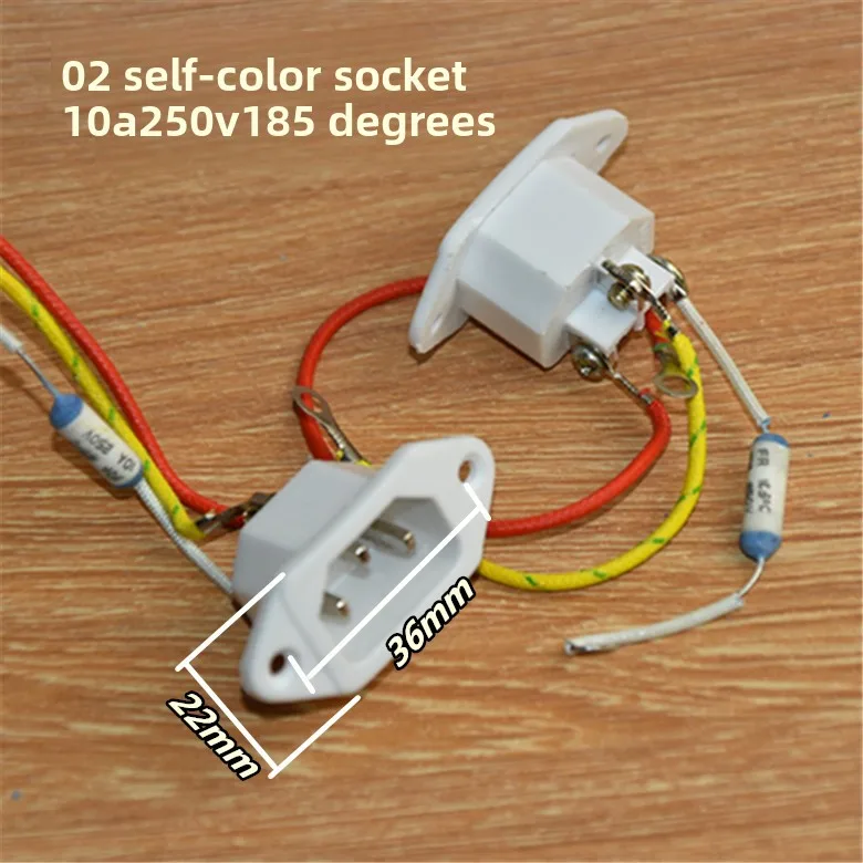 1 قطعة طنجرة الأرز قدر الضغط الكهربائي دبوس كلمة ثلاثة حفرة قابس طاقة المقبس 10A مع سلك 185 درجة الصمامات العالمي