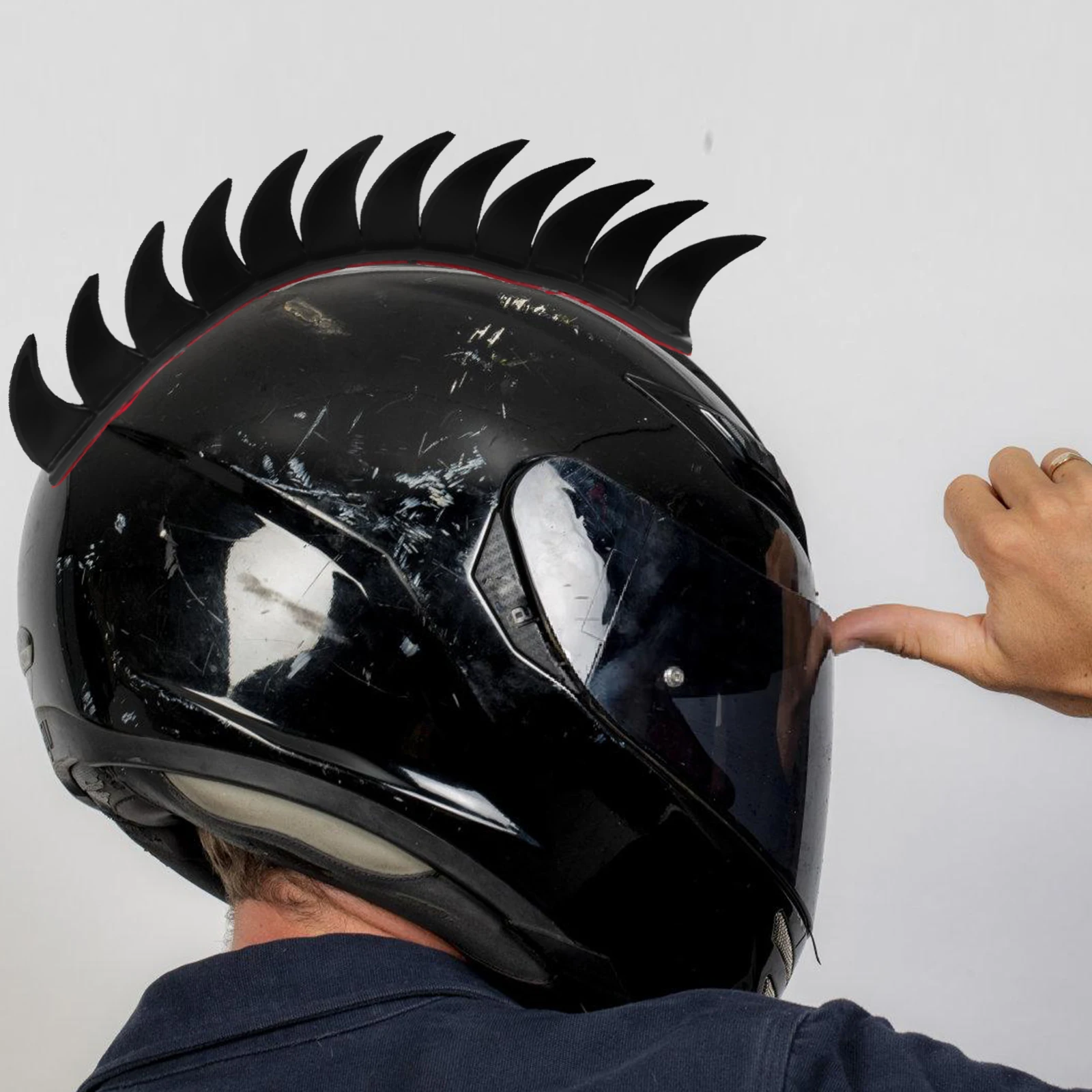 

Sticker For Motorcycle Modified Retro Decoration Black Arc-Shaped Head Horn Joint Strip Durable Patch Accessory