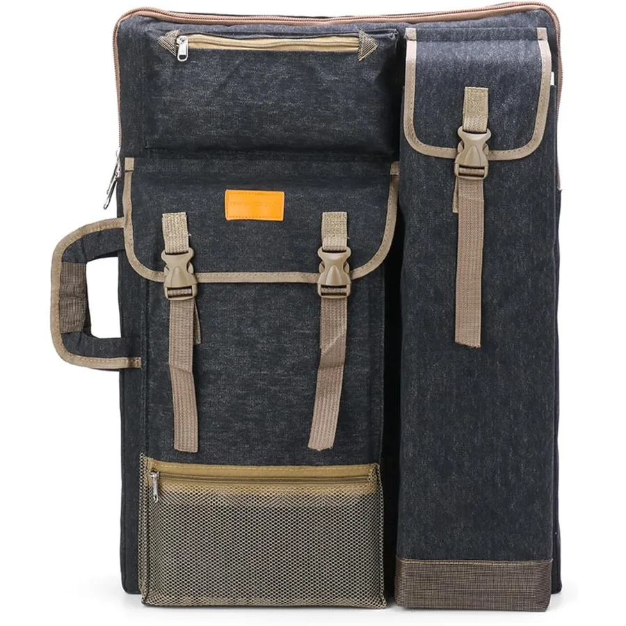 

Large 26 x 19.5 Canvas Art Portfolio Case Backpack for Artists Durable Storage Solution with Comfortable Shoulder Straps Ideal