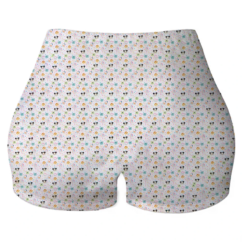 Pantalones cortos de entrenamiento personalizados de Minnie Mouse Mickey Mouse para mujer, pantalones cortos de yoga para correr, gimnasio, voleibol