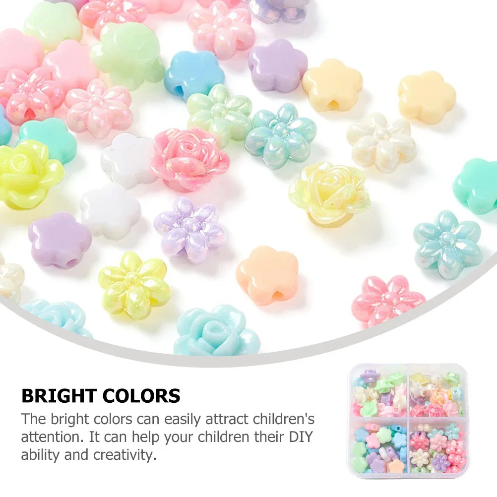 1 صندوق زهرة على شكل الخرز الاكريليك DIY لوازم الحرفية لصنع المجوهرات سوار المواد الملونة خزر عازل الاطفال اليدوية #2