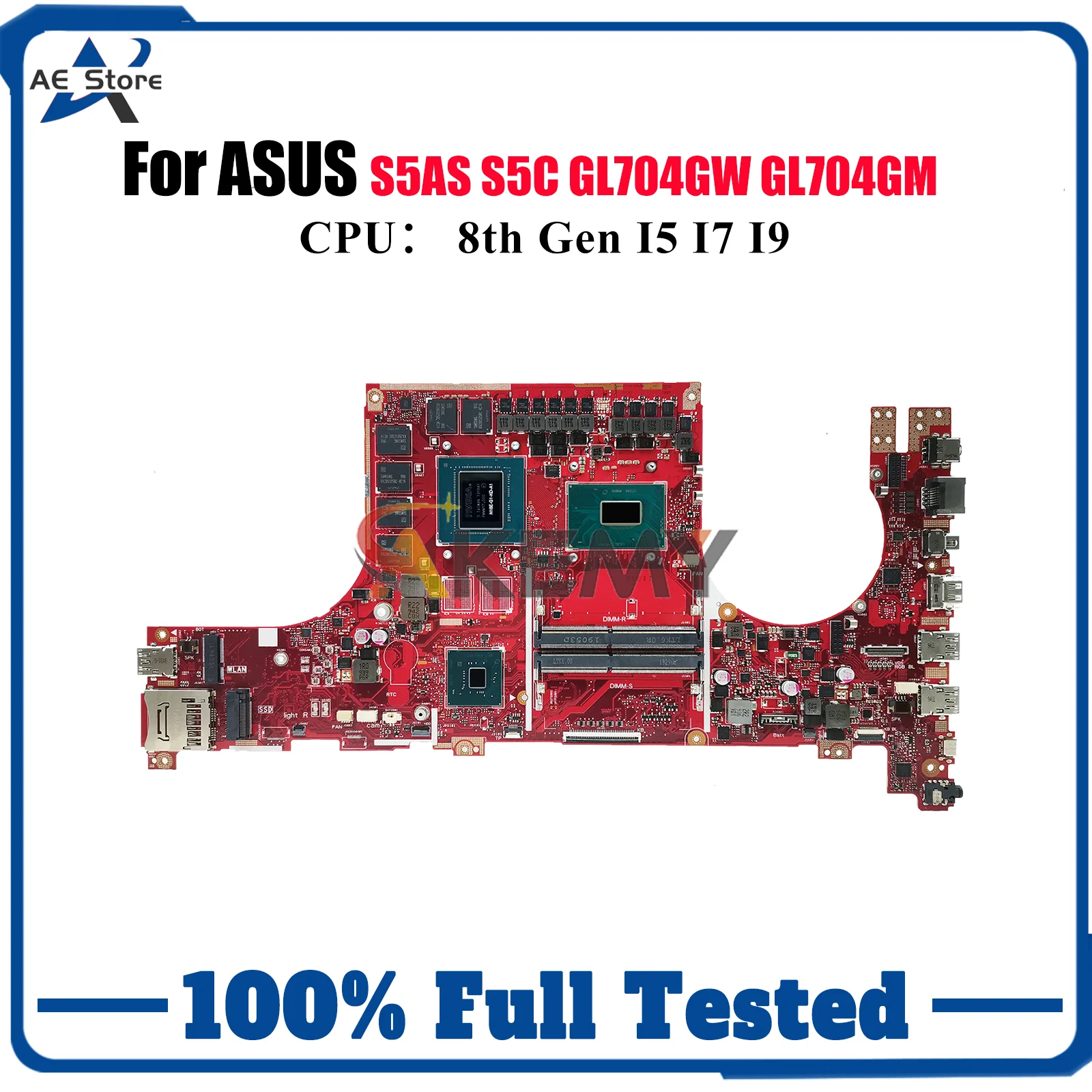

Материнская плата для ноутбука GL504GV для ASUS ROG Strix S5C GL704GM GL704GV S5AS GL504G GL704GS GL704GW, материнская плата с процессором I5 I7 I9, тест ОК