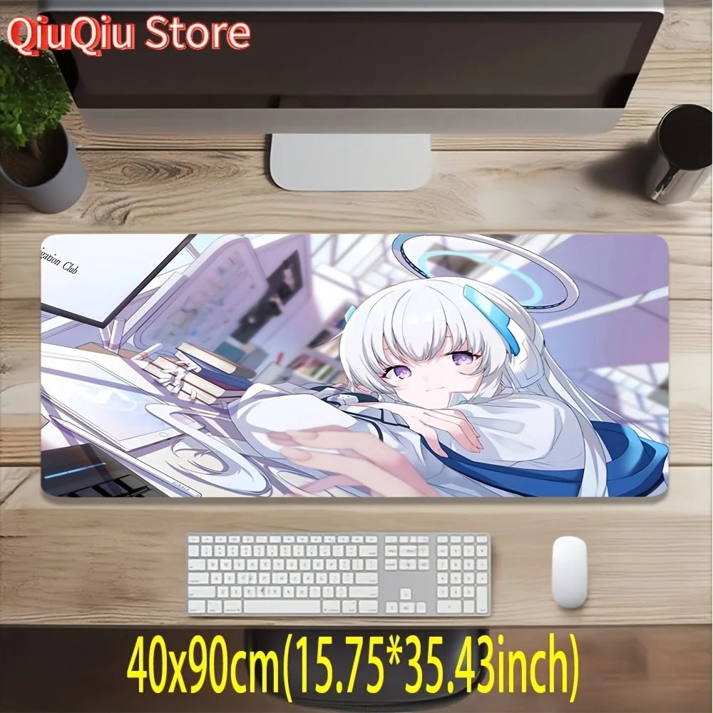 

1pc Z-Blue Archive Anime Mouse Pad, Large Gaming Desk Mat with Premium Non-Slip Rubber Base, 30x60cm/30x70cm/30x80cm/40x80cm/40x