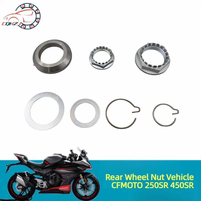 CQHZJ Motorcycle Rear wheel Axle Nut Kit For CFMOTO 250 450SR CF250-6 400-9 Single-sided Swingarm Rear Wheel Nut Retainer