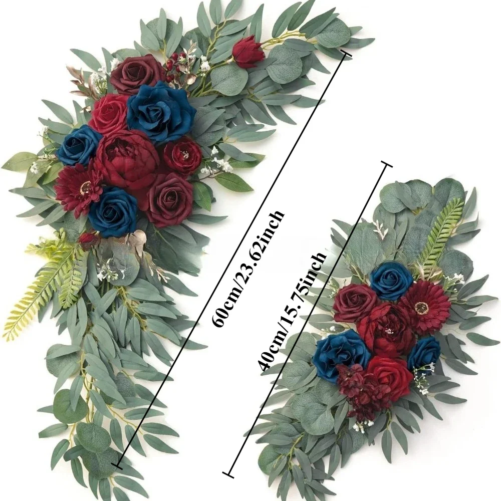 Romantische weiße künstliche Hochzeitsblumen, künstliche Bogenblumen, künstlicher Hochzeitsbogen, Blumen-Set, Hochzeit, Willkommensschild, Dekor – Detail 29