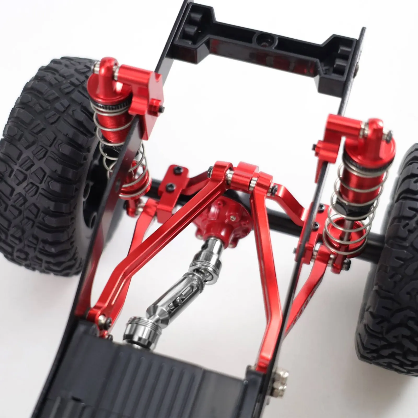 RC Car Servo Bracket Easy to Install RC Servo Mount Bracket Aluminum Steering Link Mount Red Anodized Finish Steering Link Set