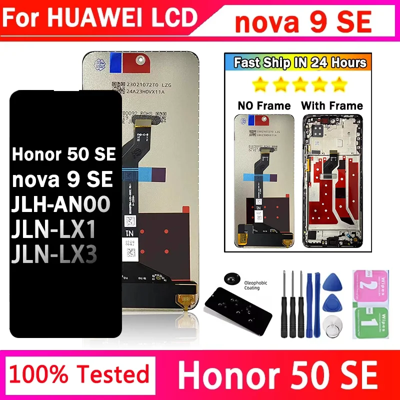 6.78“Test For Huawei nova 9 SE 9SE 5G JLN-LX1 LCD Display Screen Touch Panel Digitizer For Honor 50 SE 50SE JLH-AN00 Display