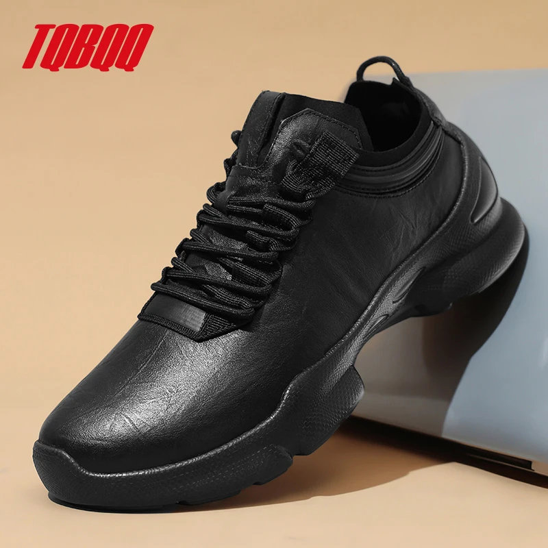 

Мужские классические спортивные кроссовки для бега, повседневная обувь с амортизацией на толстой подошве, удобная универсальная походная обувь из натуральной кожи