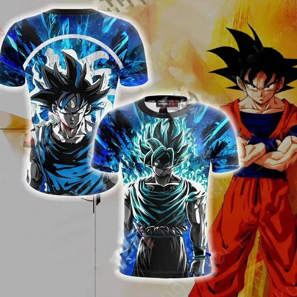 Summer 2026 Dragon Ball Goku Super Saiyan Evolution Full Stage Theme 3D Printed Loose Breathable T-shirt Adult Parent-child Top