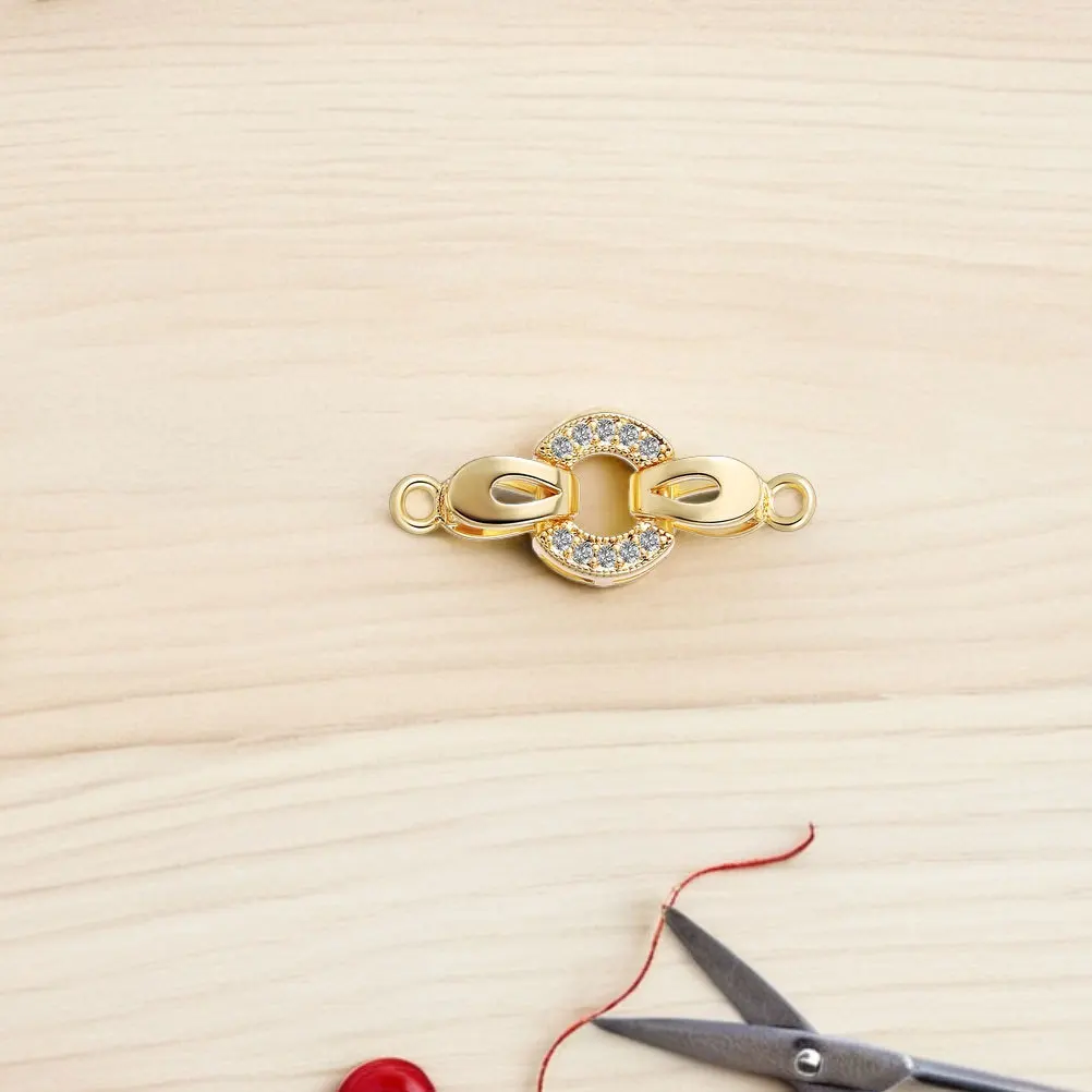 5 pcs Necklace End Connectors For Diy Jewelry Making Durable Copper Zircon Closure Bracelet Clasp Extender Connector Clasp