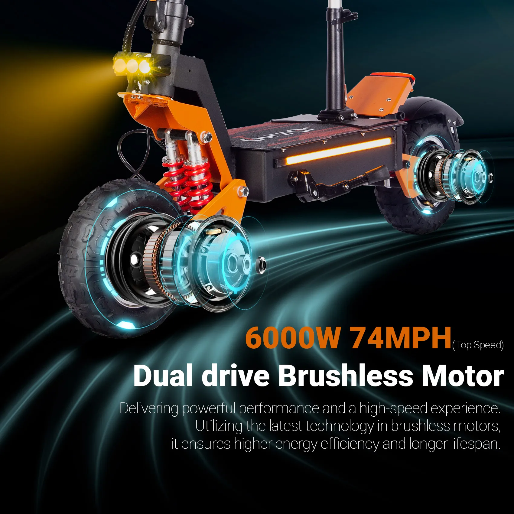 TOURSOR X5 11Inch 6000W Dual Motor Electric Scooter 85KM/H 120KM Long Range Off Road Foldable Electric Kick Scooter for Adult - view 3