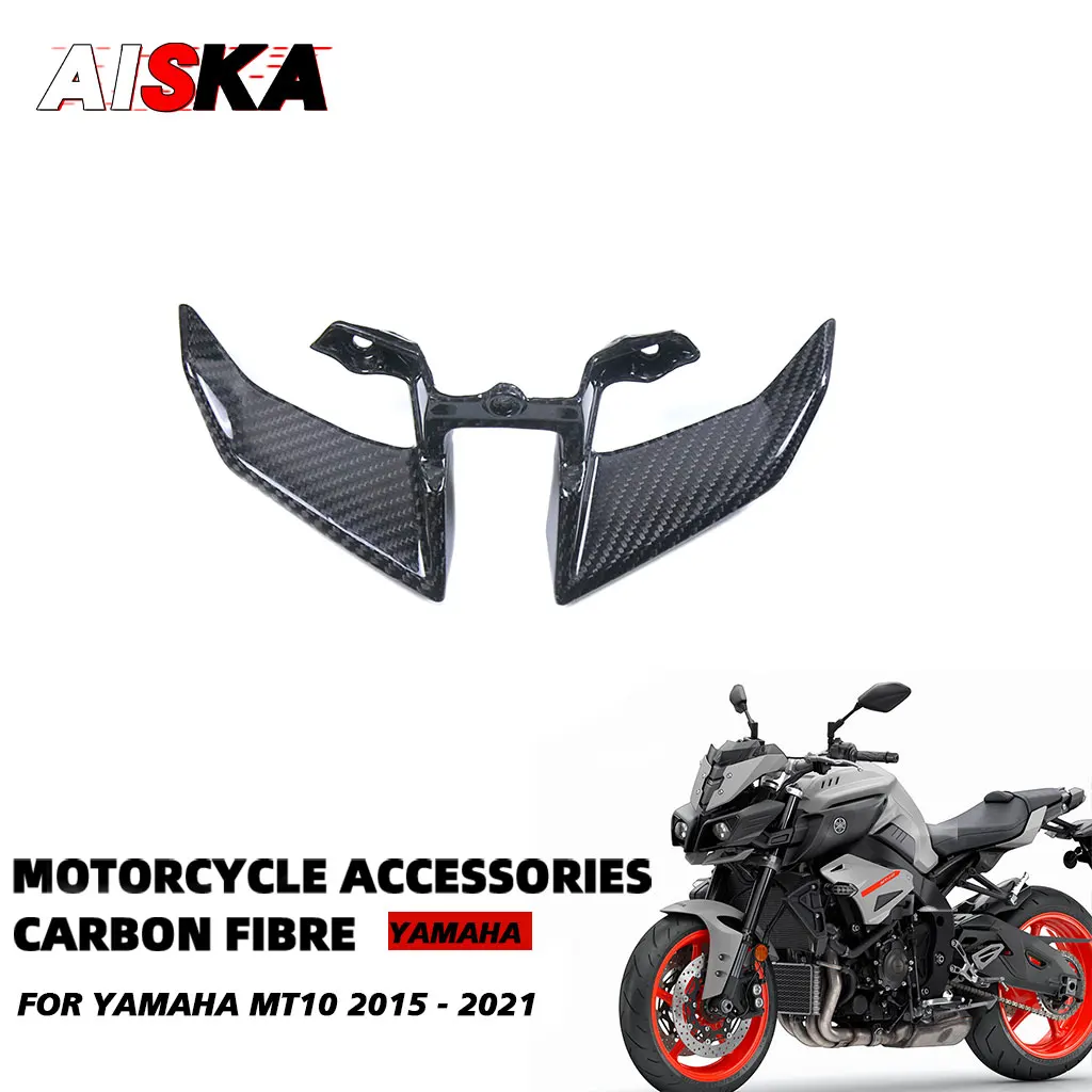 

Accessories For YAMAHA MT10 MT-10 2015 - 2021 100% Pure 3K Carbon Fiber Headlight Wing Panel Fairing Fairing Motorcycle Parts