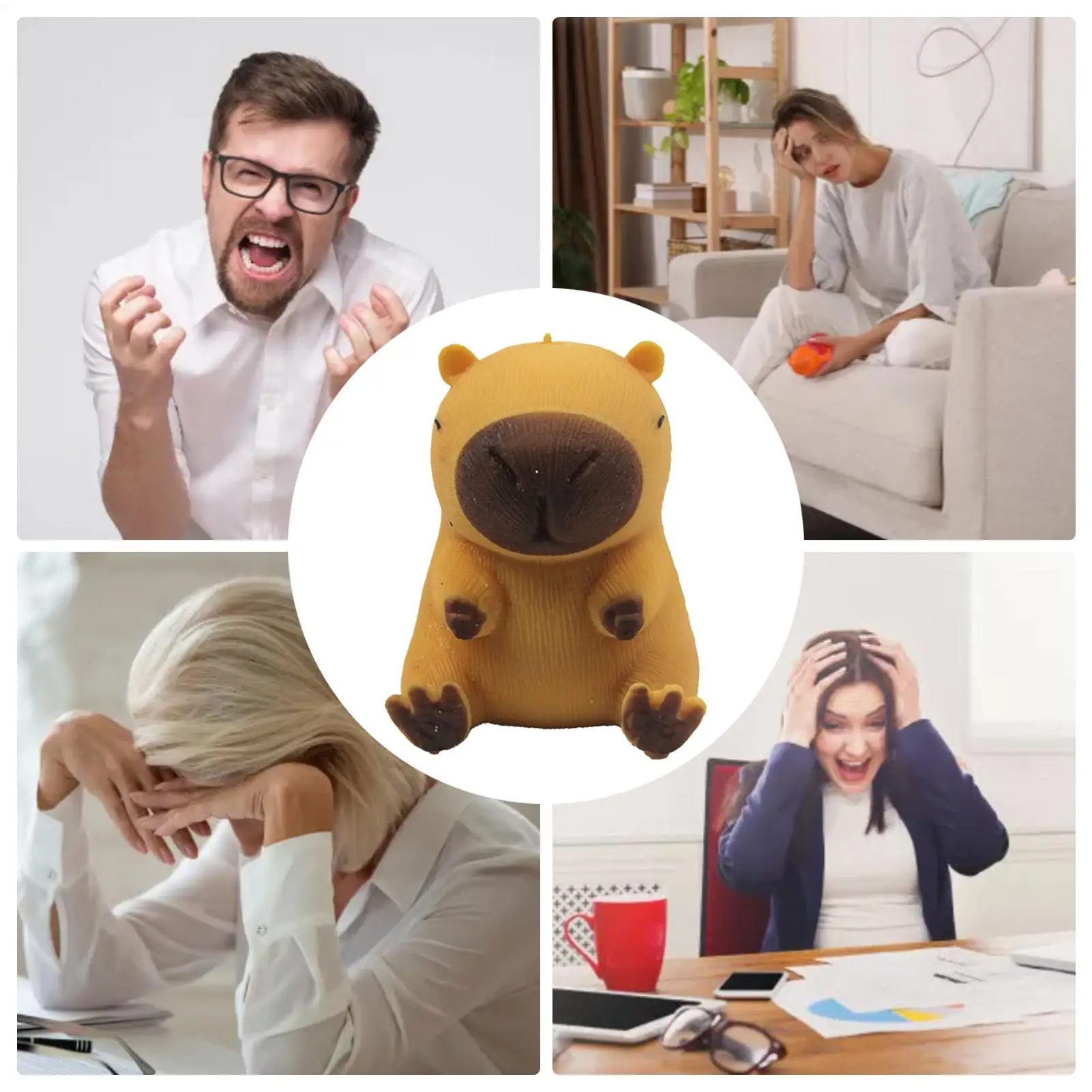 동물 모양 스퀴즈볼 스트레스 완화 장난감 카피바라 반죽하고 꼬집는 놀이 도구 파티 선물 어린이 청소년 성인 소녀 동료용