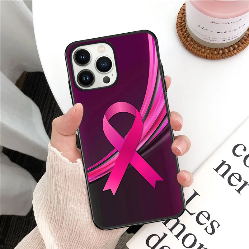 funda Girly Breast Cancer pink Ribbon Phone Cover For iphone 16pro 15pro 14pro 11pro 12pro 13pro max 16plus 7 SE XR 12mini Cases