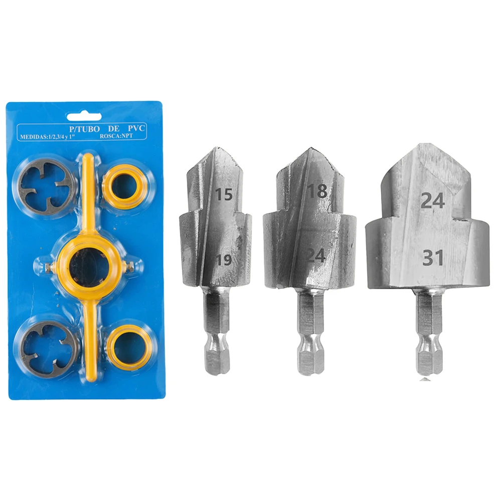 Thread Hand Tools Step Drill Bit DIY Repair Home Plumbing Titanium Plating Burr-free Cutting Coarse Thread Easy Installation