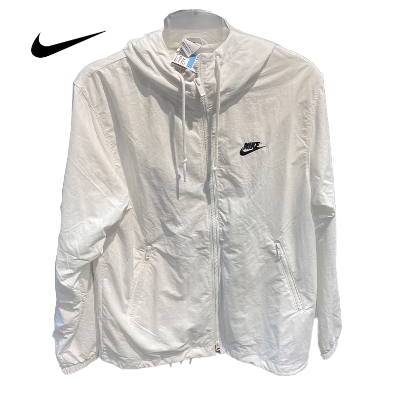 

Мужская куртка с капюшоном Nike для бега и тренировок весна-осень, повседневная модная куртка на молнии FB7398-100