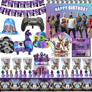 촬영 게임 Fortnition 생일 파티 장식 만화 알파카 라마 플레이트 식탁보 베이비 샤워 키즈 선호 파티 용품 10 최고의 판매 Fortnite Toys -№1