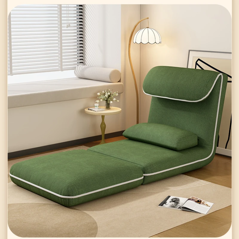 Cream-Style Backrest Sofa Foldable Window Seat Lounge Chair Adjustable Recliner Sofa Bed Office Nap Lazy Couch Compact Lounger