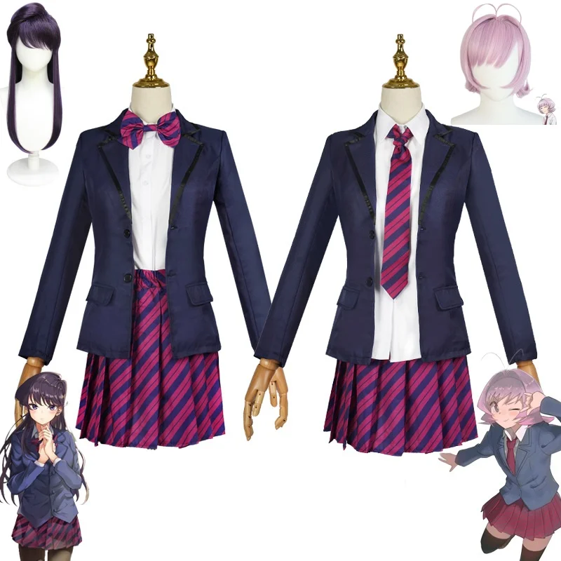 

Anime Komi Can't Communicate Komi Shoko Osana Najimi Outfits Shirt Tie Short Wig Neck Women Halloween Party Cosplay Costume
