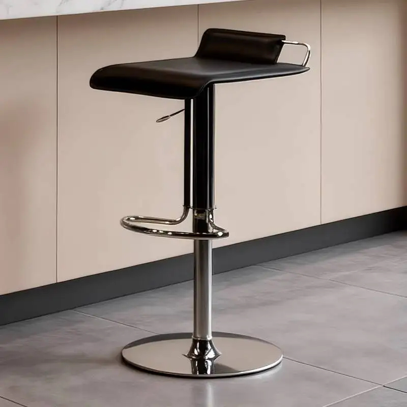 Unique Italian Style Bar Stools Backless Silver Designer Modern Dining Chair Ergonomic Sturdy Taburete Cocina High End Furniture