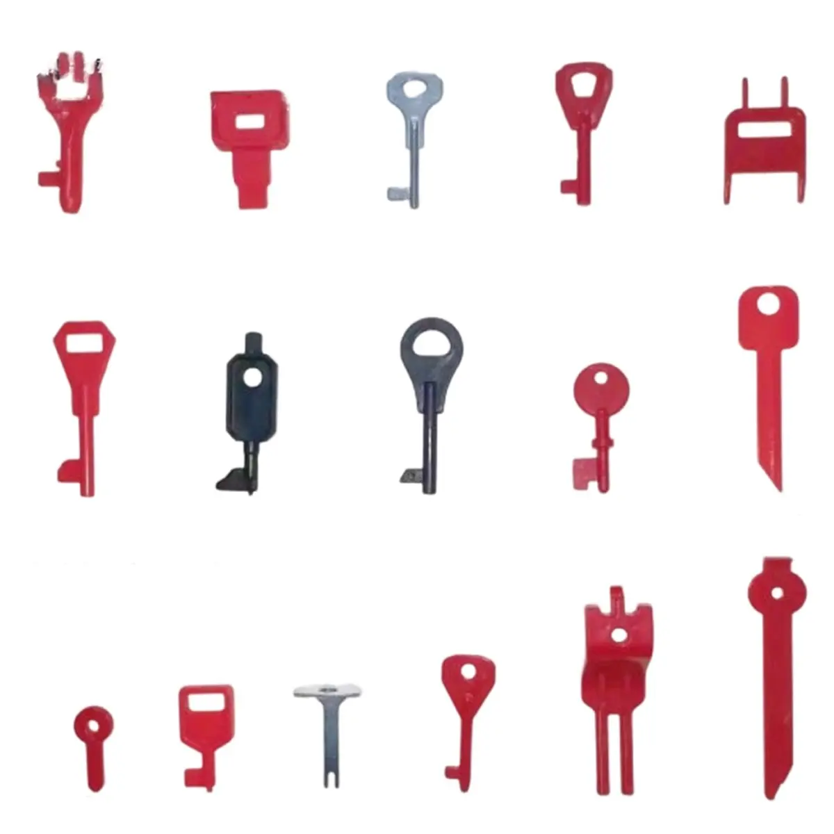 A013 16 PCS Fire Alarm Test Key Set with 2 Key Rings, Manual Reset Key Kit for Engineers and Safety Systems