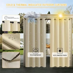 Blackout Curtains With Eyelets Waterproof Outdoor Opaque Weatherproof Window Living Room Kitchen Garden Balcony Pavilion Terrace