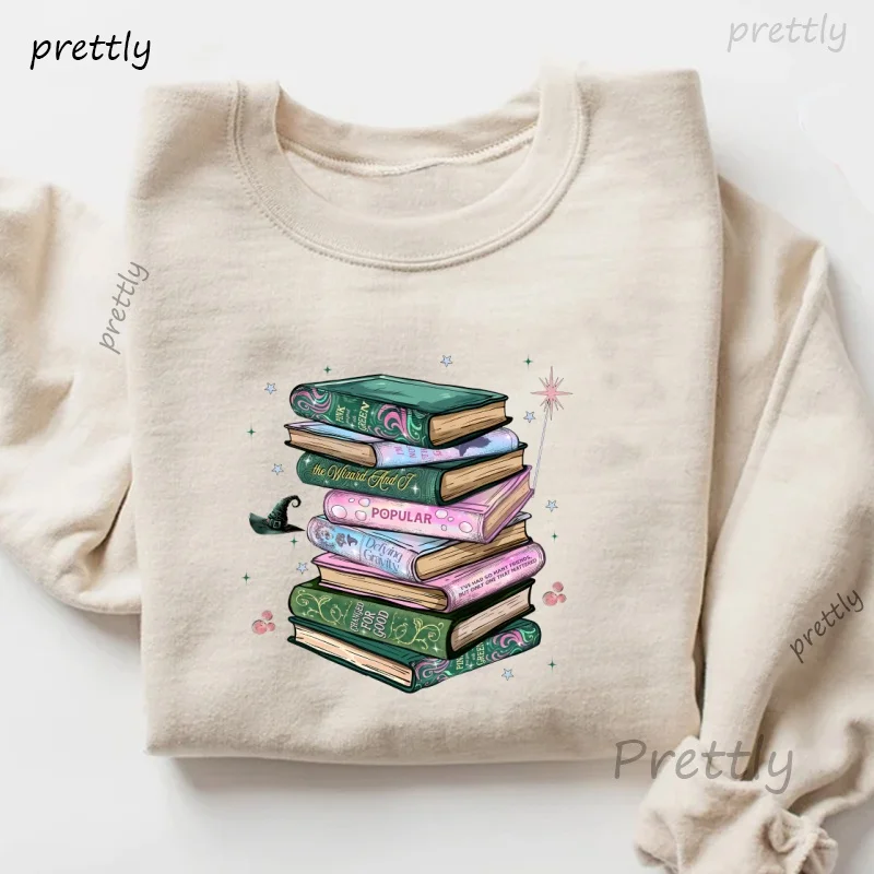 Mèche changé pour bon livre sweat femmes hommes baguette magique col rond sweats pull décontracté à manches longues femme vêtements