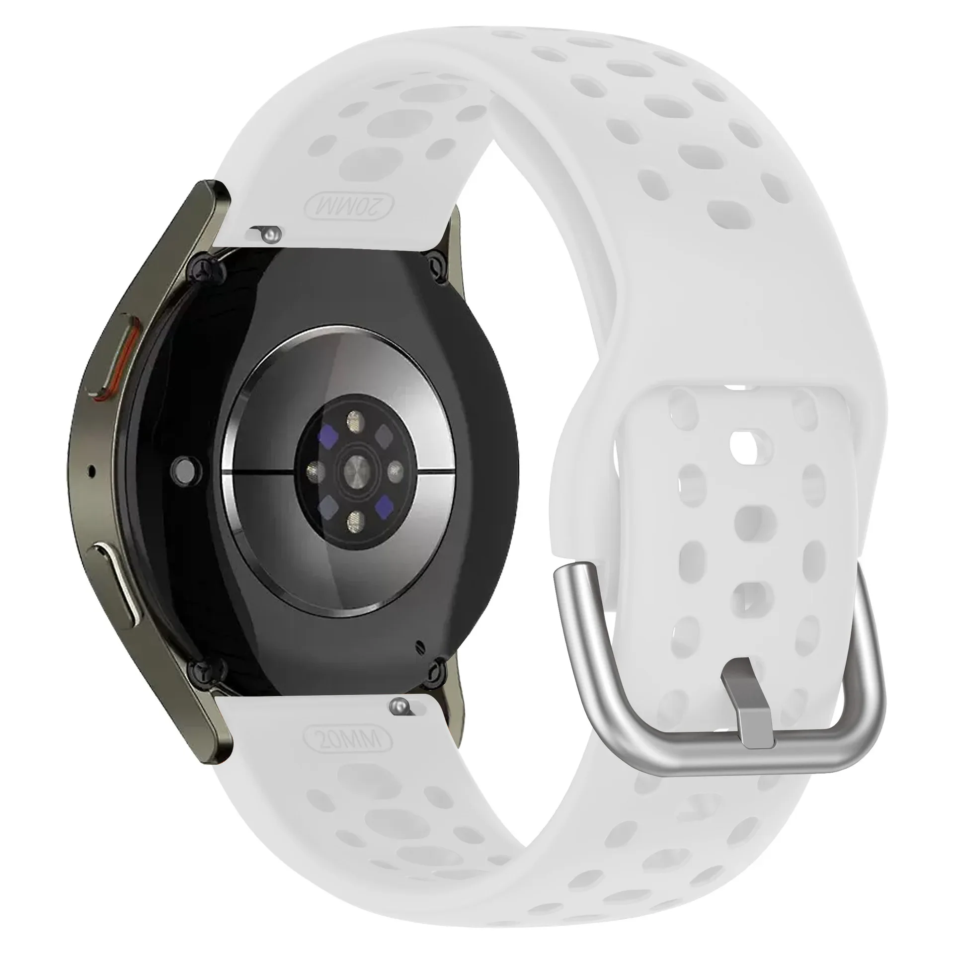 Samsung Galaxy Watch 7 6 5 4 FE 44/40mm、Watch 6-4 Classic 47mm 43mm/46mm 42mm対応 シリコンストラップ スポーツ 通気性 リストバンド