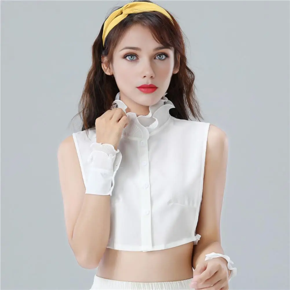 

Versatile Lace Jacquard Accessory Women Fake Collar Fake Collar Lace Jacquard Tube Top Adjustable Bust Button Closure Solid