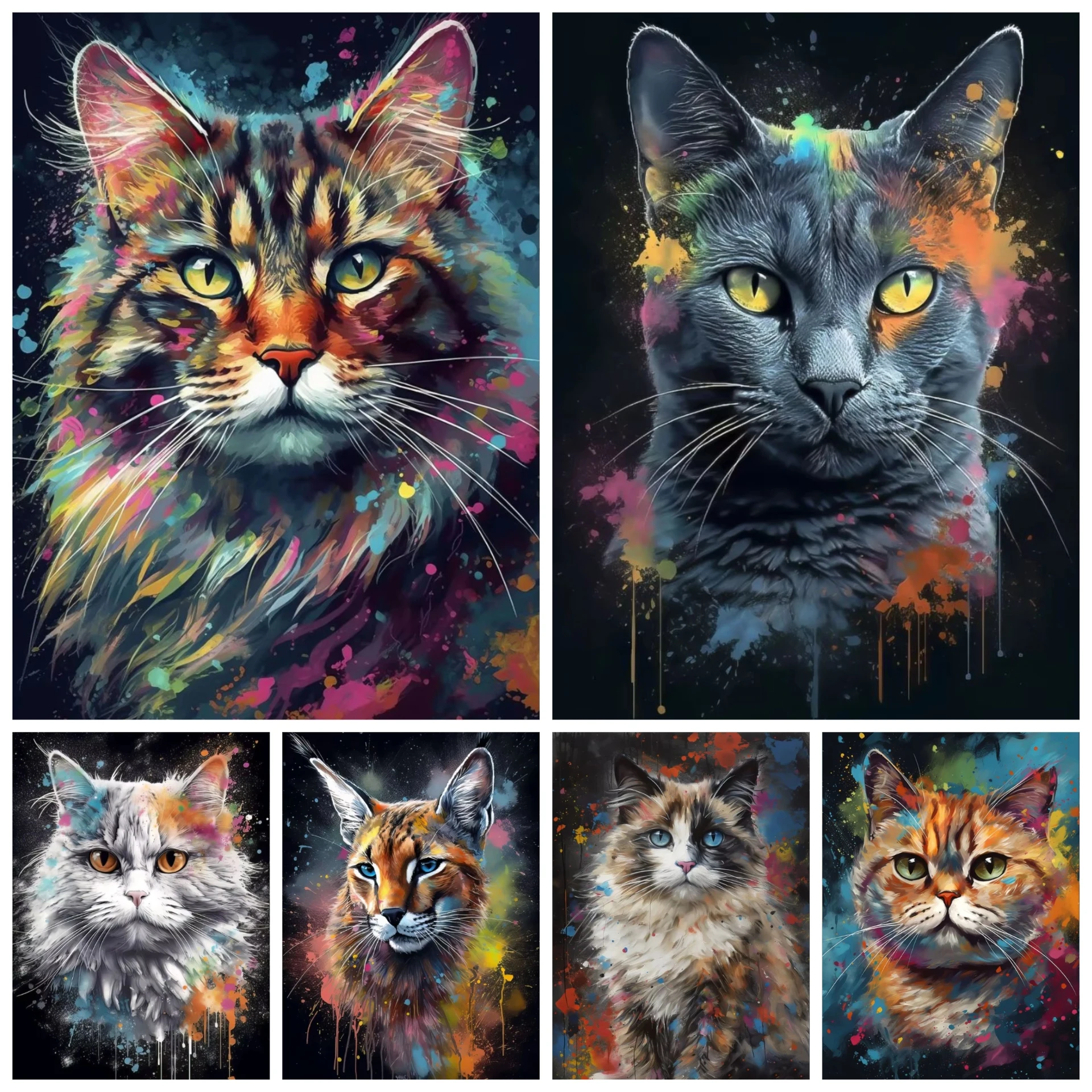 

Lovely Various Cats Watercolor Animals 500 1000 1200pcs Paper Jigsaw Puzzle For Kids Adults Home Wall Art Decor Gift