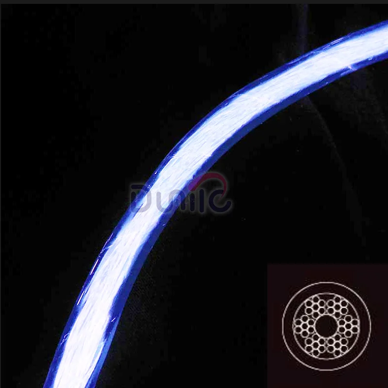 Multi-core PU Jacket Side Glow Fiber Optic Cable Strand Spool 42 Fibers 12mm for Pool Perimeter Underwater 3D Art Design