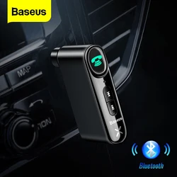 Baseus-receptor de Audio inalámbrico Aux para coche, Kit de adaptador compatible con Bluetooth 5,0, altavoz manos libres con micrófono