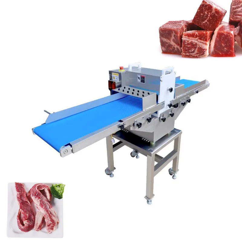 750W Commercial Fresh Meat Dicer Machine Dual Motor High Efficiency Meat Processing Equipment