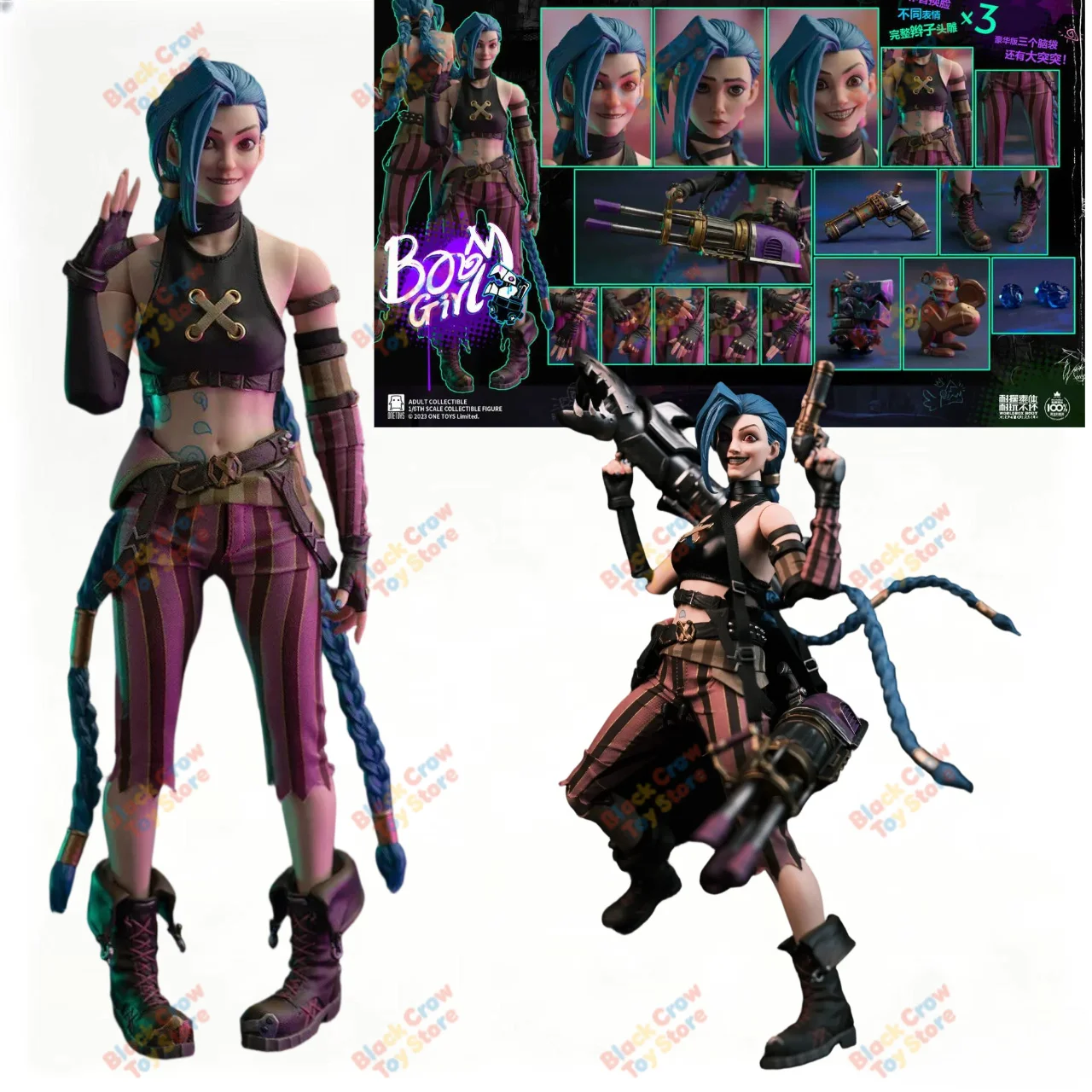 Figura de acción original de Onetoys, Boom Girl Arcane Jinx, escala 1/6, edición de lujo OT021, 12 pulgadas, juego completo de juguetes coleccionables
