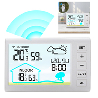 Wireless Weather Station Indoor Outdoor Thermometer Battery Powered Temperature and Humidity Monitor Foladable Stand for Desktop
