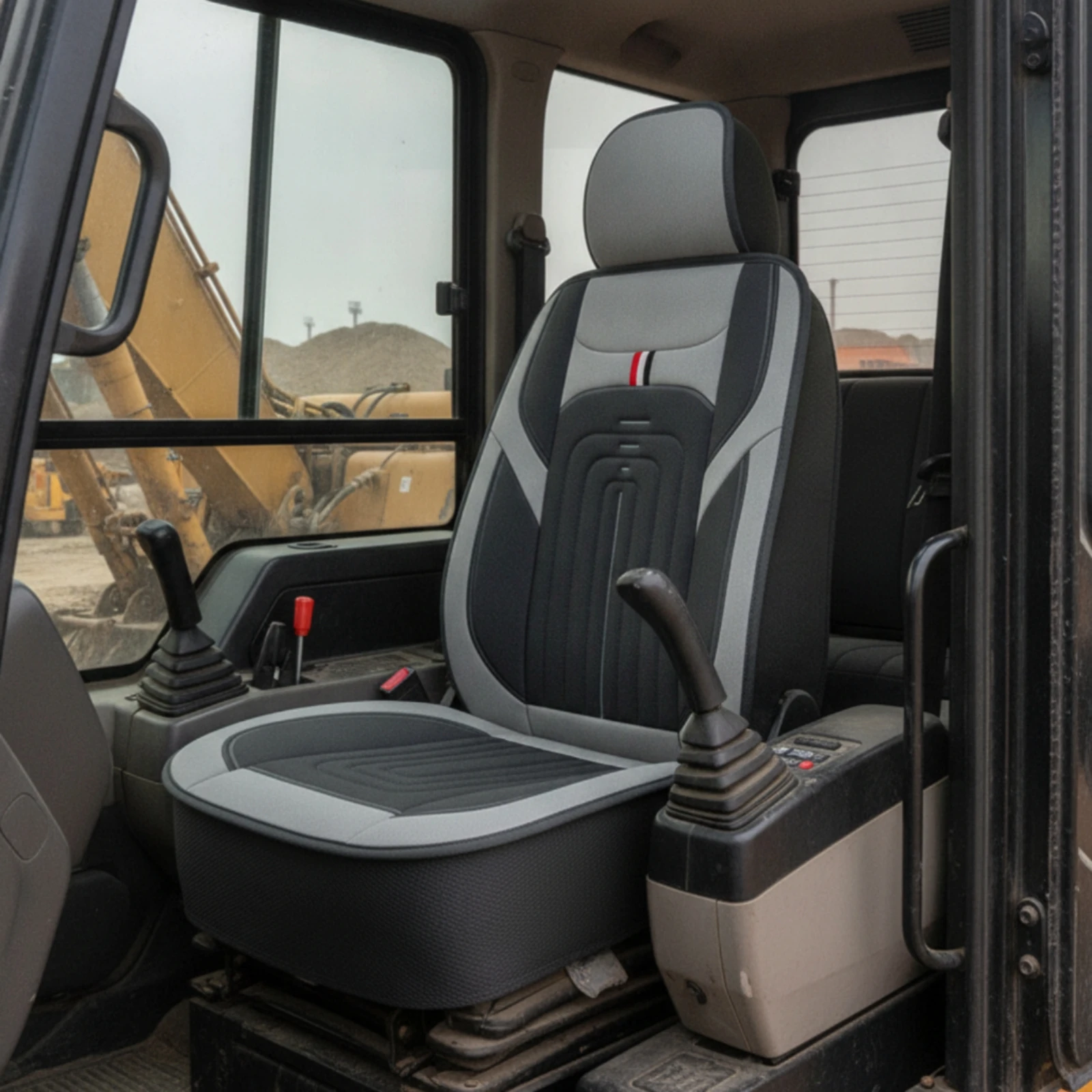 Excavator Seat Cover Linen Construction Machinery Seat Cover Fitted Heavy Duty