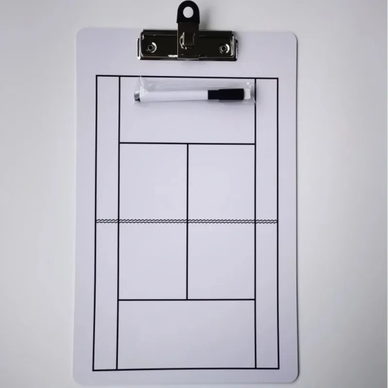 Tennis Tactic Board Portable Tennis Training Match Coaching Clipboard PVC Wear-resistant Writable Reusable Tennis Strategy Board