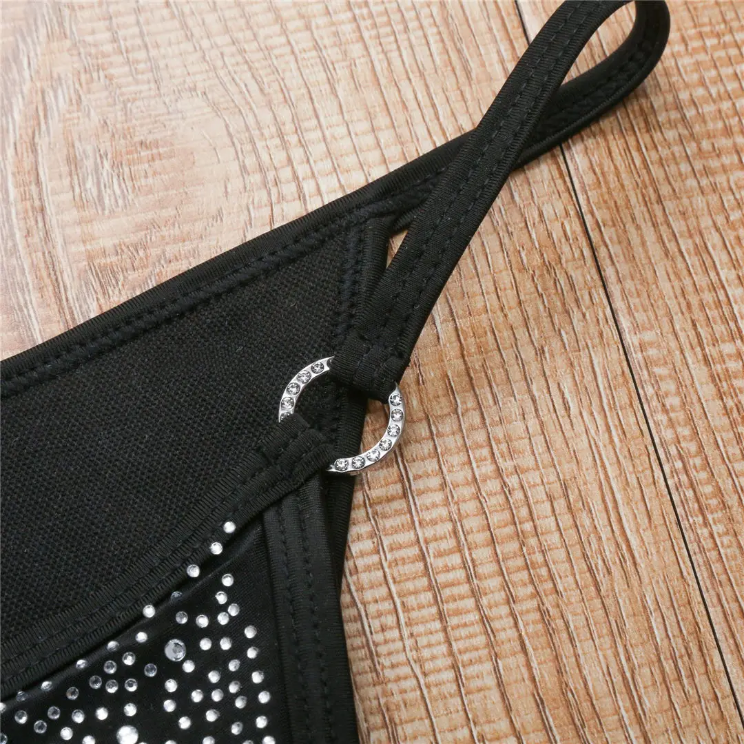Sexy Bling Strass Mini Bikini Damen Badeanzug Frauen Bademode Zweiteiliger Bikini-Set Bademantel Badeanzug Schwimmen Damen V2064 – Detail 32