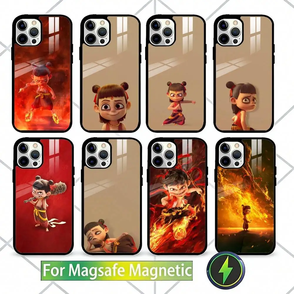 

N-Nezha Phone Case For iPhone17,16,15,14,13 Plus,Pro Max Magnetic For Magsafe Wireless Charging
