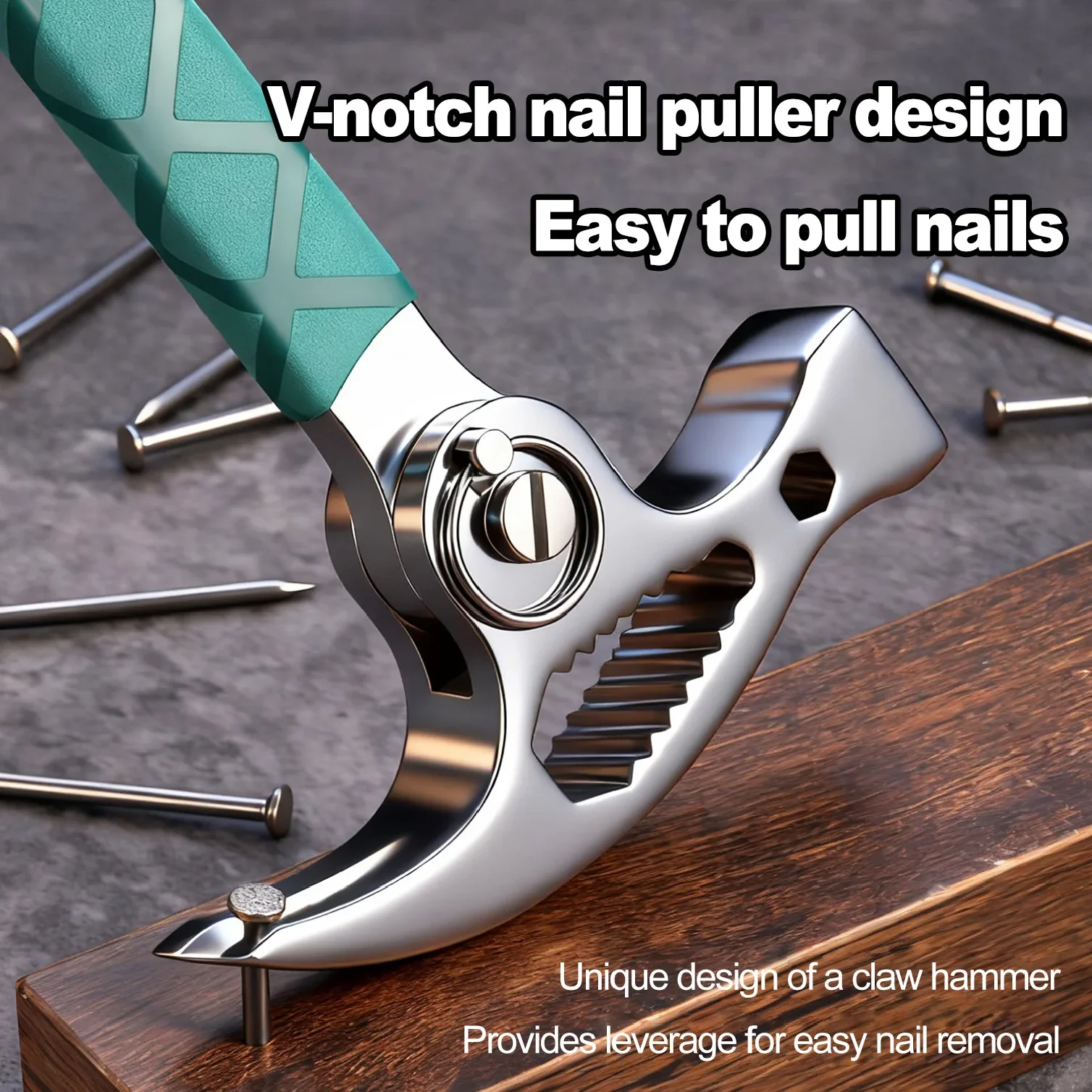 

Multi functional sheep horn connected hammer universal wrench pry bar nail lifting woodworking hammer folding sheep horn hammer