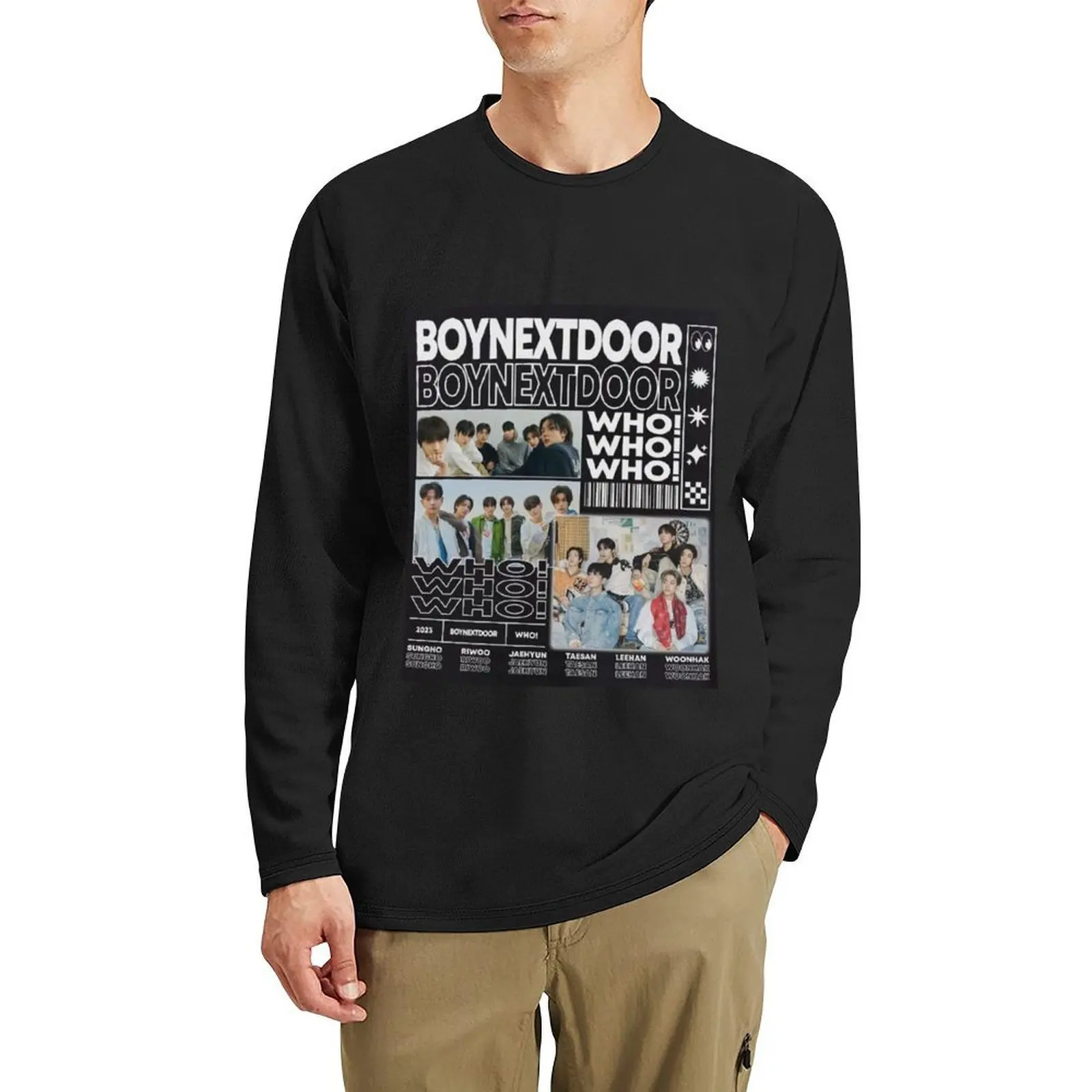 

BOYNEXTDOOR черно-белая горячая сексуальная концепция kpop boy group members плакат JAEHYUN, SUNGHO, RIWOO, TAESAN, LEEHAN, длинная футболка